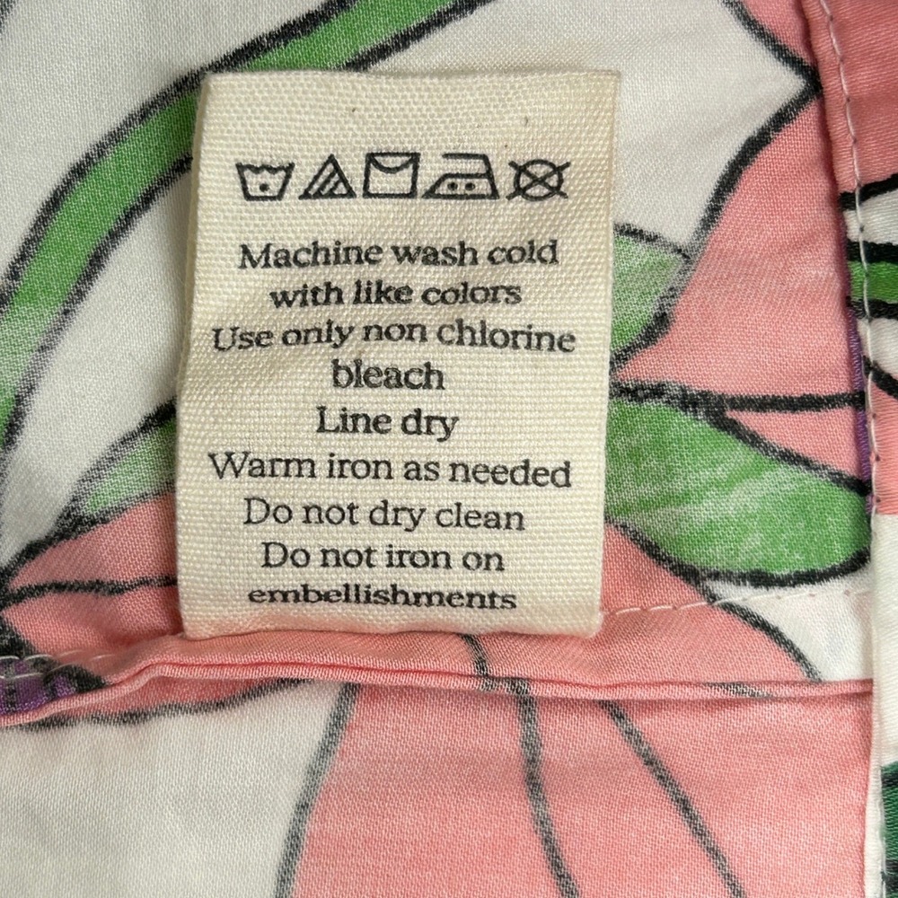 Banjanan White Pink Floral Cotton Tie Waist Dress Pockets Size M‎ - Picture 5 of 16